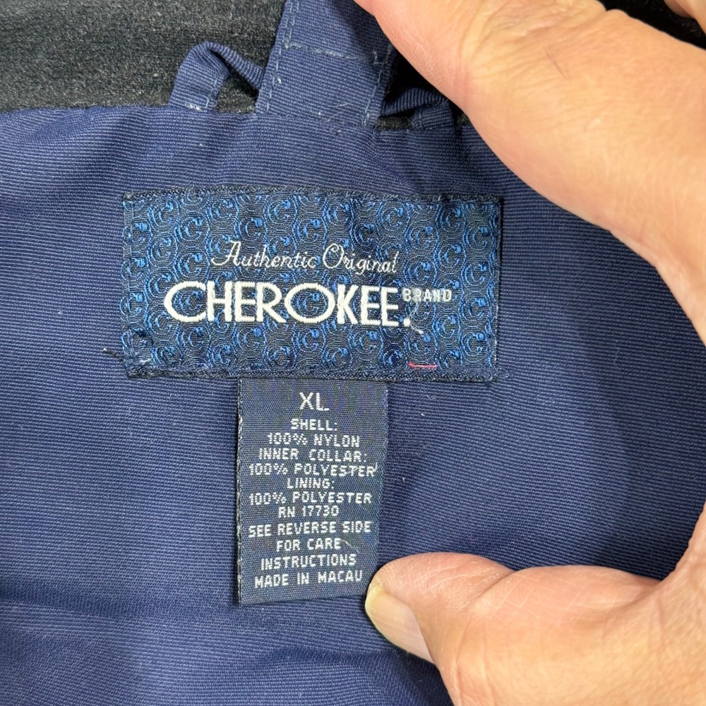 Cherokee Mens XL Navy Blue Hooded‎ Winter Parka Jacket Heavyweight Nylon